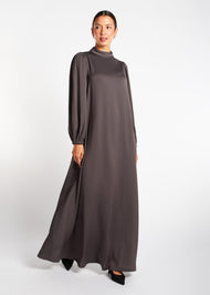 Balloon Sleeve Abaya Charcoal - Final Sale