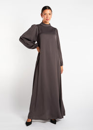 Balloon Sleeve Abaya Charcoal - Final Sale