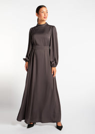 Balloon Sleeve Abaya Charcoal - Final Sale