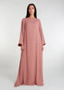 Bell Sleeve Abaya Pink