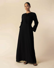 Black Cheesecloth Abaya