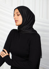 Black Wool Modal Hijab