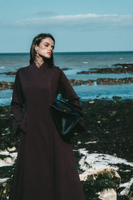 Sienna Asymmetric Coat Chocolate Plum