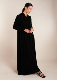 Collared V Neck Abaya