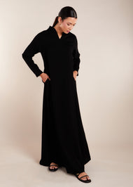 Collared V Neck Abaya