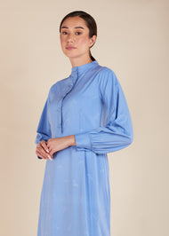 Mandarin Neck Maxi Blue