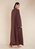Two Piece Open Abaya With Slip Mocha