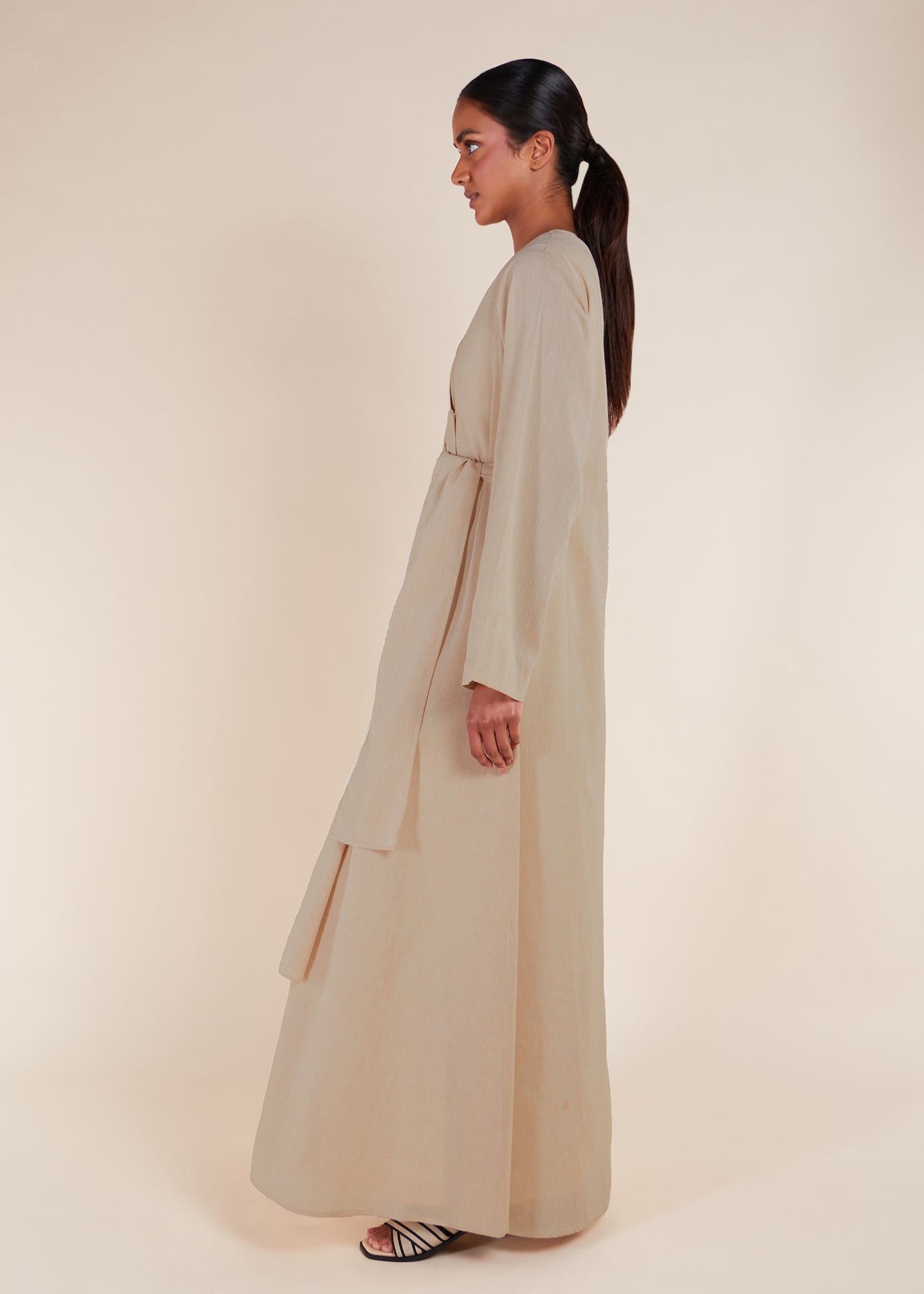 abaya dress cotton Muslim Women Feather Sleeve Nylon Cotton Abaya Dress