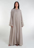 Crinkled Open Abaya Sand