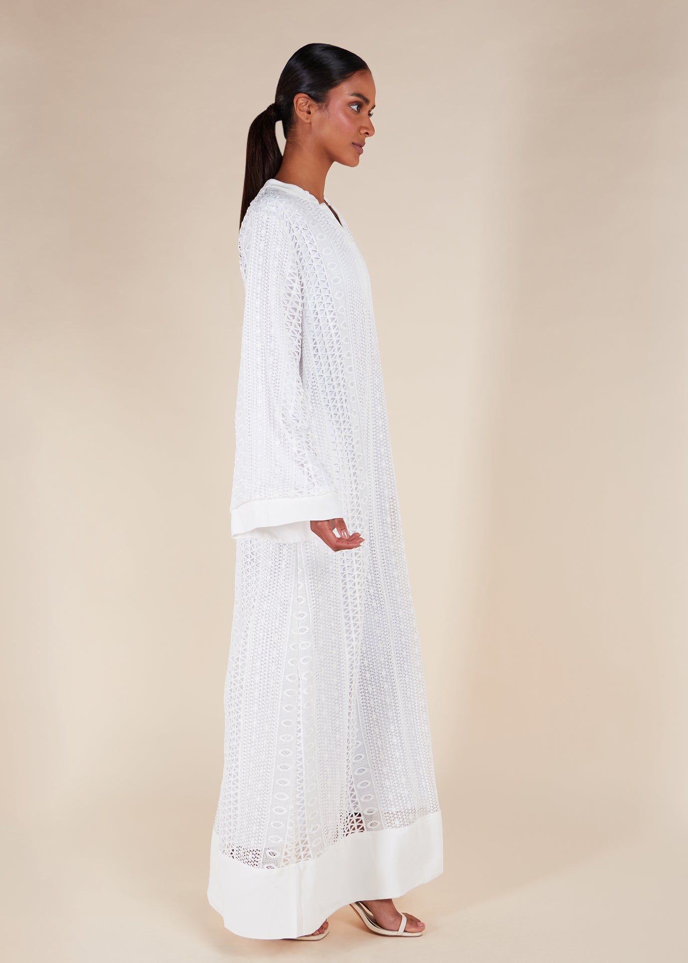 Crochet Lace Maxi White | Modest Maxi Dresses | Aab Modest Wear XXL / 58 Crochet Lace Maxi White | Modest Maxi Dresses | Aab Modest Wear XXL / 58