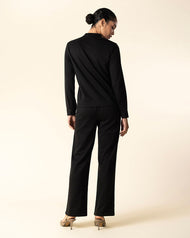 Cropped Jacket Co-Ord Set Black