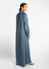 Crystal Blue Pleat Abaya