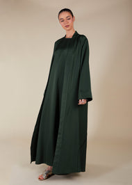 Open Seam Abaya Set Olive