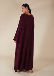 Layered Abaya Plum