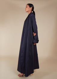 Open Seam Abaya Set Navy