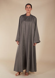 Open Seam Abaya Set Quartz