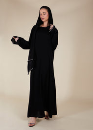 Pave Trim Abaya Black