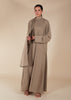 Pave Trim Abaya Nude