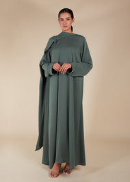 Pave Trim Abaya Sage