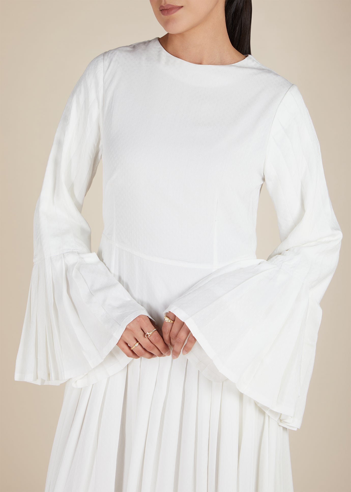 Fan Sleeve Maxi White | Modest Maxi Dresses | Aab Modest Wear Fan Sleeve Maxi White | Modest Maxi Dresses | Aab Modest Wear