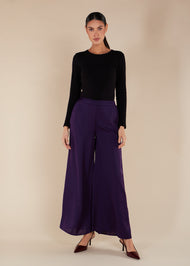 Flared Trousers Aubergine