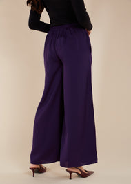 Flared Trousers Aubergine