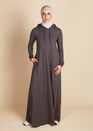 Hoody Abaya Grey