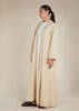 Linen Feel Open Abaya Nude