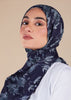 Navy Aquarelle Botanics Print Hijab