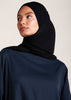 Navy Linen Boat Neck Abaya