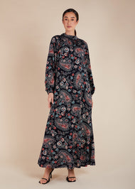 Navy Paisley Maxi Dress