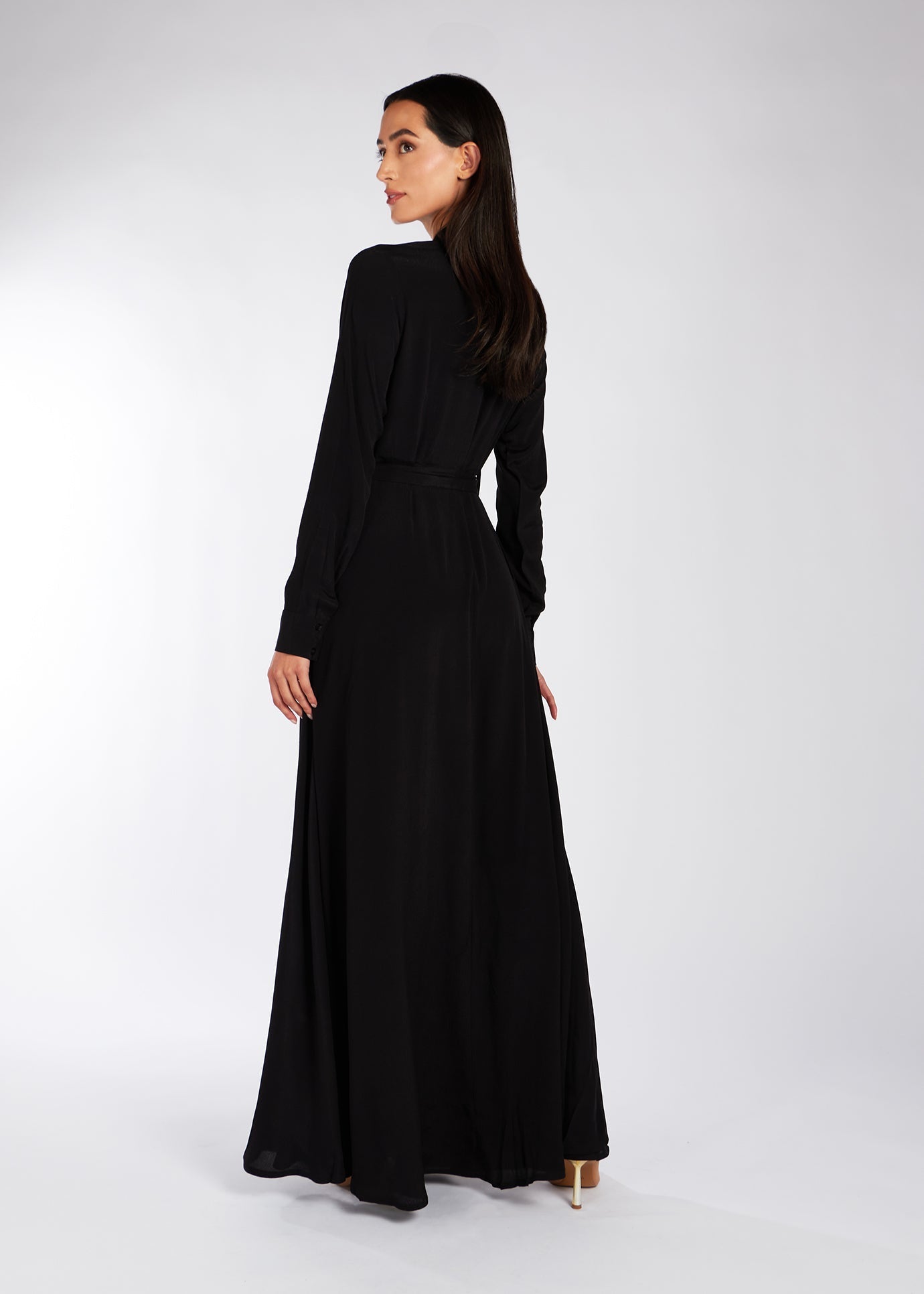 Shirted Maxi Black | Modest Maxi Dresses | Aab Modest Wear Shirted Maxi Black | Modest Maxi Dresses | Aab Modest Wear