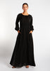 Pleated Abaya Black