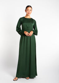 Pleated Abaya Green