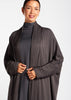 Pleated Open Abaya Charcoal