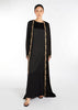 Hermosa Open Abaya Black