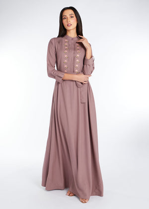 Sanabel Abaya Taupe | Abayas | Aab Modest Wear