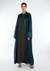 Crinkled Chiffon Open Abaya Green | Abayas | Aab Modest Wear