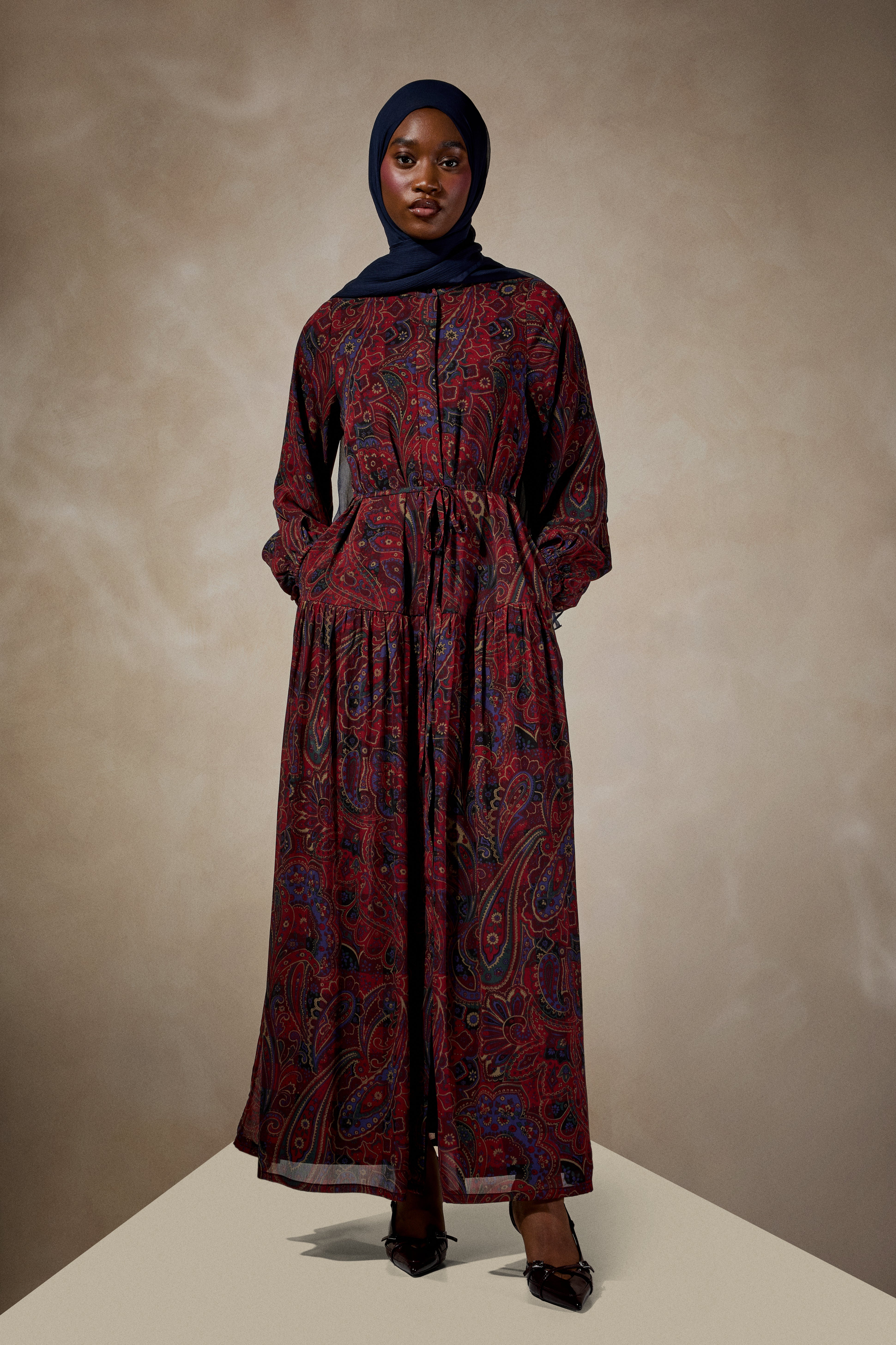 boteh maxi dress Levante Shirred Maxi Dress