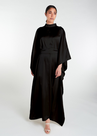 Silk Feel Kaftan Black