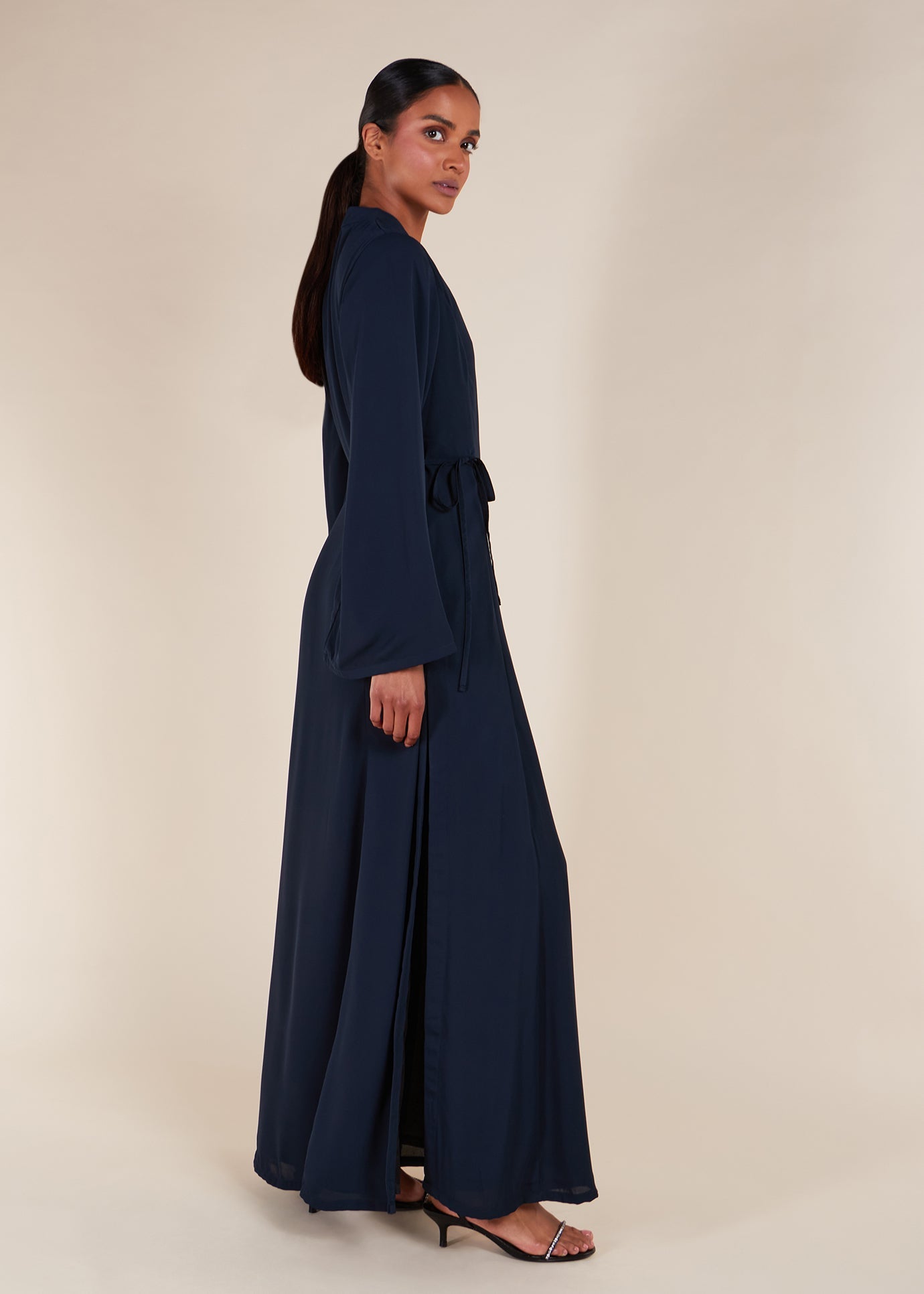 Side Tie Maxi Navy | Modest Maxi Dresses | Aab Modest Wear S / 54 Side Tie Maxi Navy | Modest Maxi Dresses | Aab Modest Wear S / 54