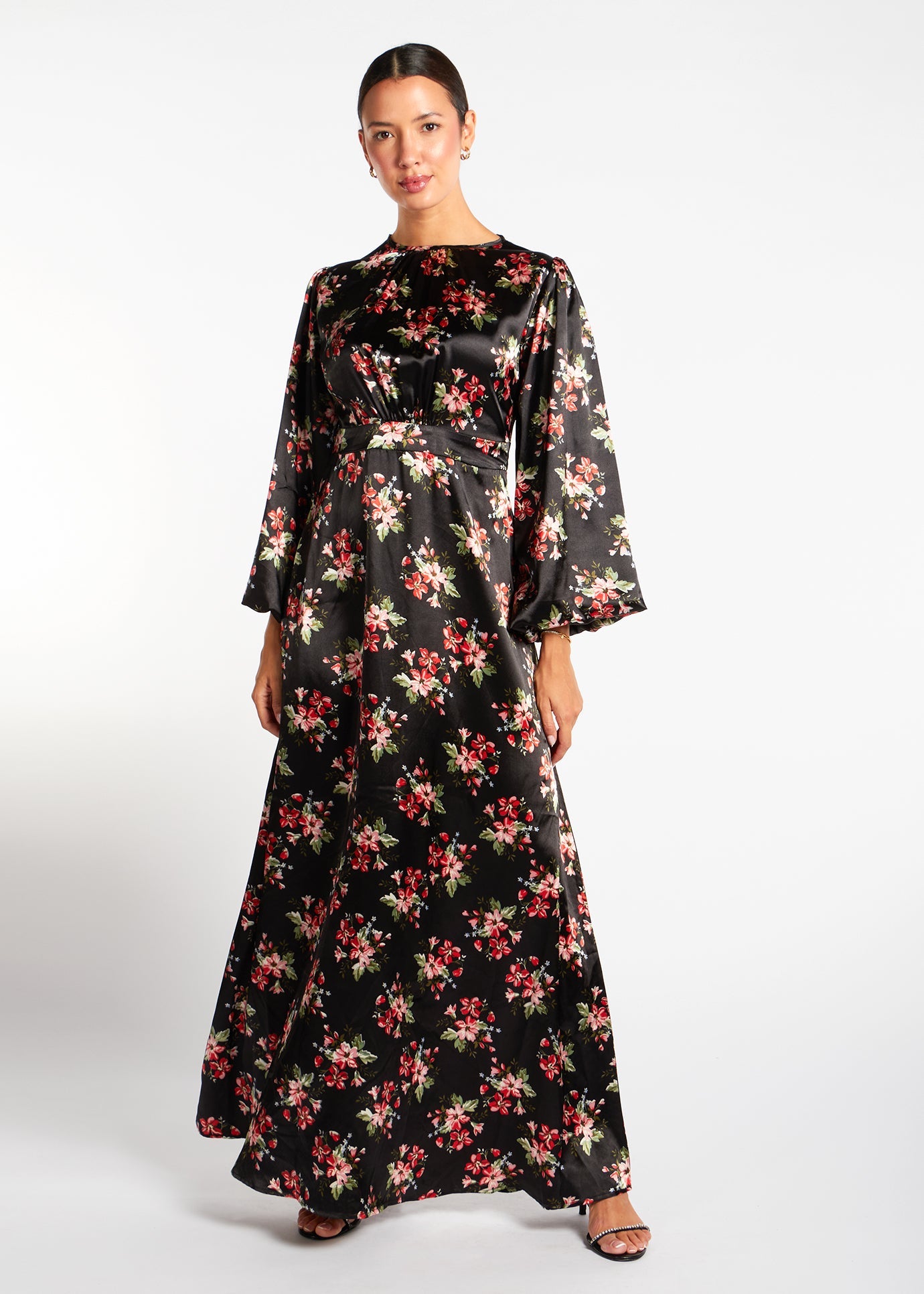 Soft Satin Floral Maxi | Modest Maxi Dresses | Aab Modest Wear Soft Satin Floral Maxi | Modest Maxi Dresses | Aab Modest Wear