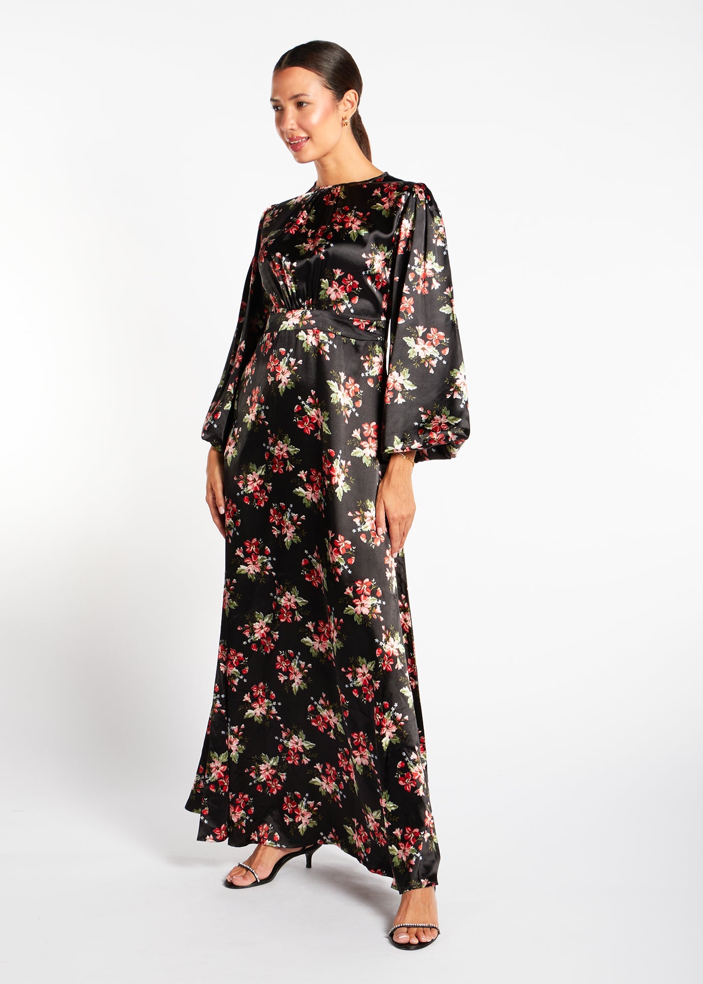 satin modest maxi dress Satin Maxi Dress