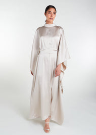 Silk Feel Kaftan Ivory