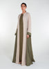 Two Tone Open Abaya Nude