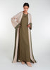 Two Tone Open Abaya Nude