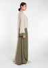 Two Tone Open Abaya Nude