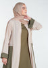 Two Tone Open Abaya Nude