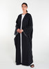 Chequered Cuff Open Abaya