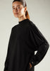 Turtle Neck Abaya Black